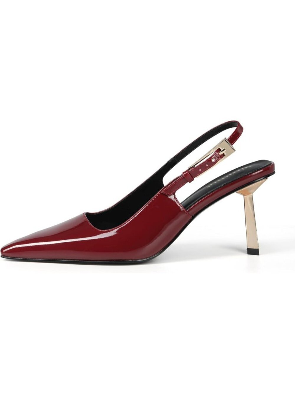 Women's Slingback Heels 3.5 in Dark Red Kitten Heel Closed Toe Pumps Shoes
